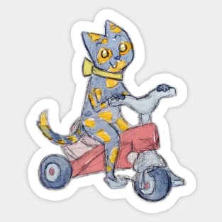 baby cat tricycle Sticker